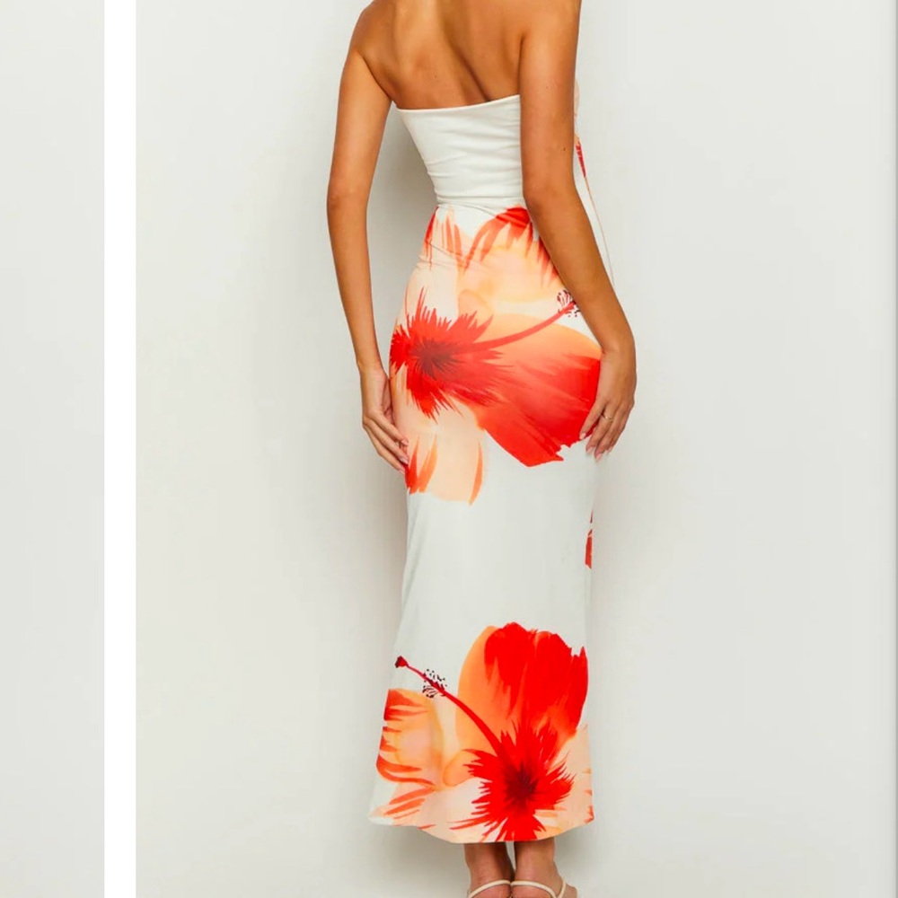 Floral Strapless Maxi Dress